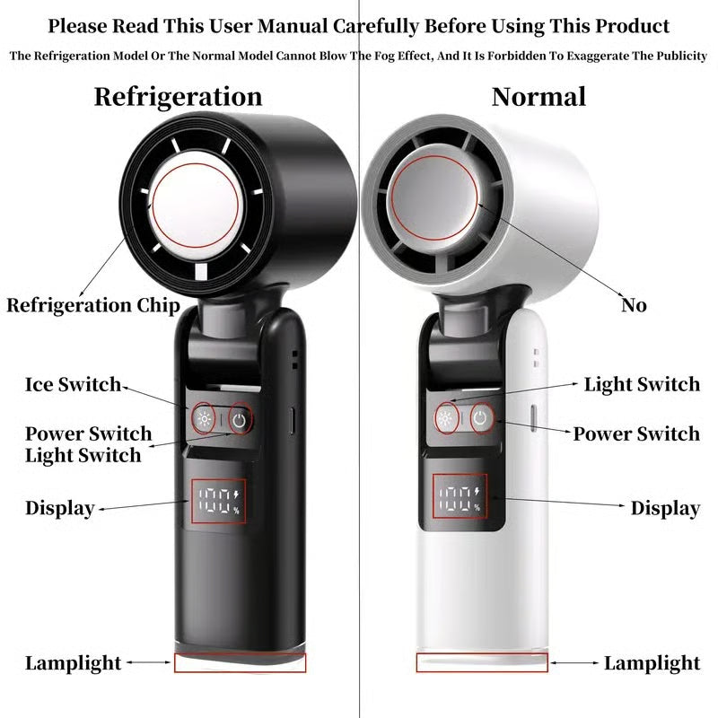 Multifunction Portable Handheld Turbo Ice-Cooling Fan