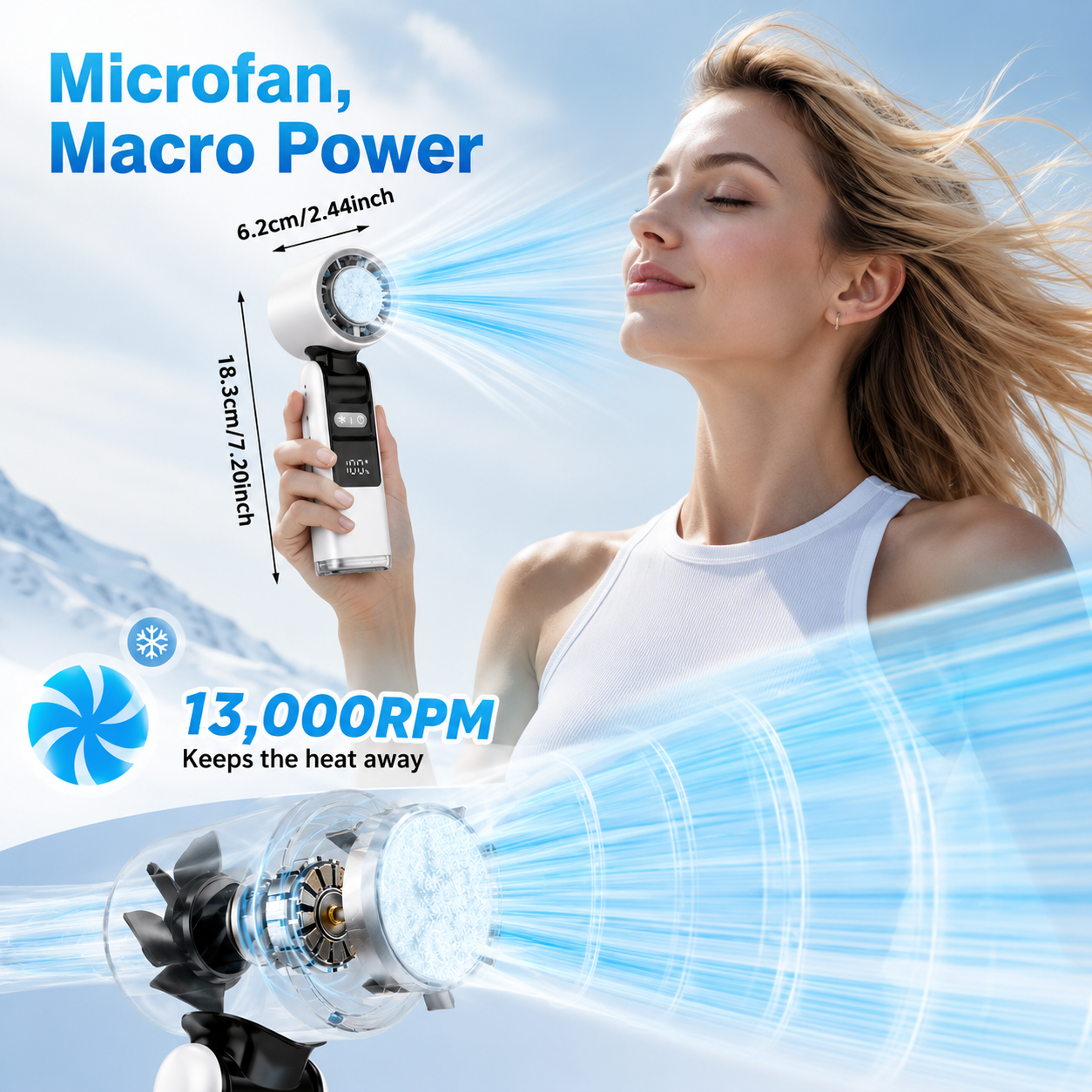 Multifunction Portable Handheld Turbo Ice-Cooling Fan