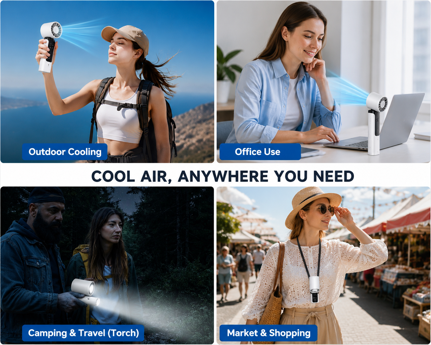 Multifunction Portable Handheld Turbo Ice-Cooling Fan