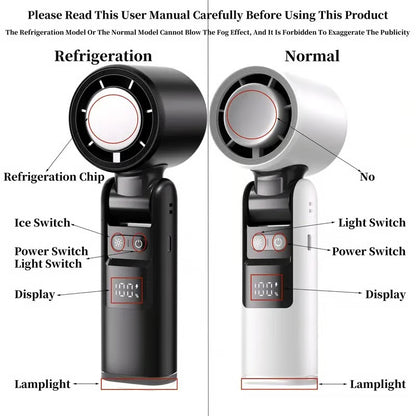 Multifunction Portable Handheld Turbo Ice-Cooling Fan